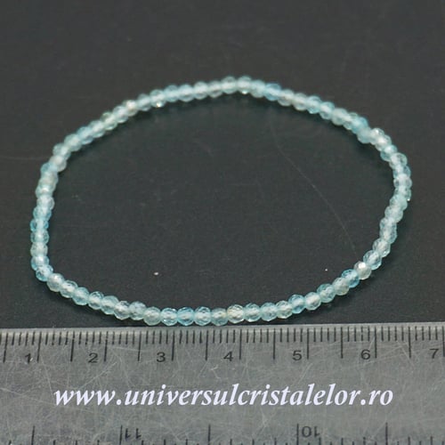 Bratara apatit rotund fatetat pe elastic - 2/3mm