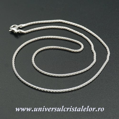 Lantisor Argint model popcorn 45 cm