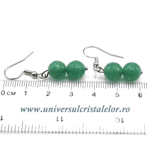 Cercei aventurin rotund fatetat- 8 mm