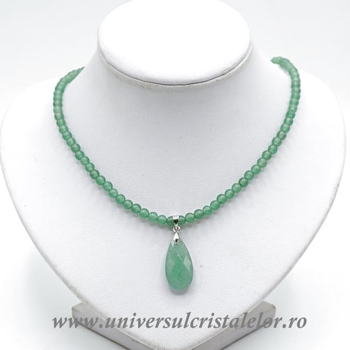 Colier cu pandantiv aventurin lacrima