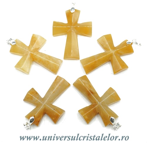 Pandantiv aventurin galben cruciulita