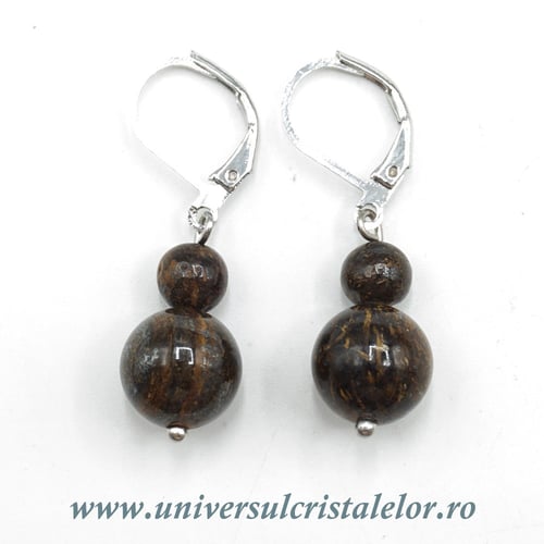 Cercei bronzit rotund -10mm m03