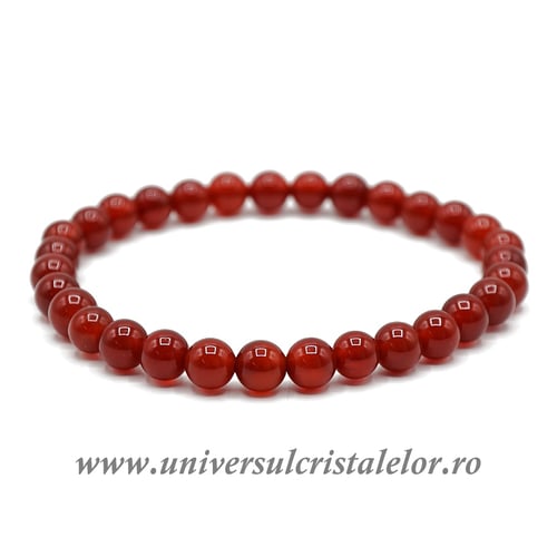Bratara carneol rotund - 6 mm