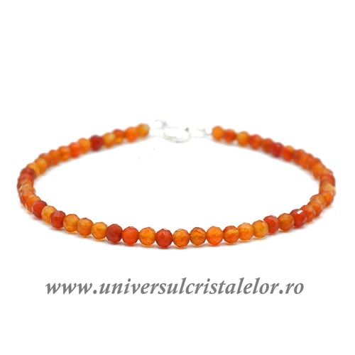 Bratara carneol rotund fatetat - 3.3 mm