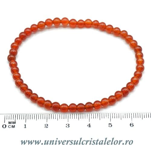 Bratara carneol rotund - 4 mm