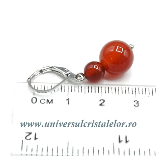 Cercei carneol rotund-10mm m03