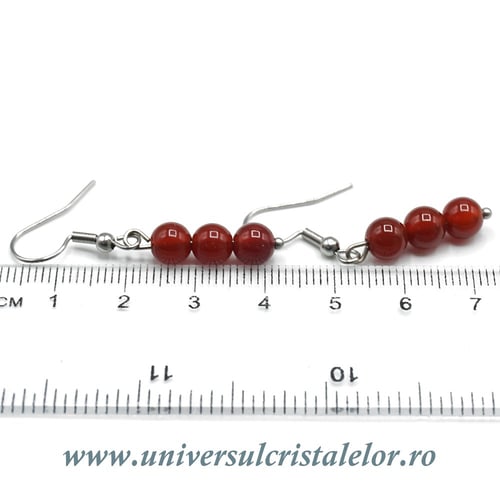 Cercei carneol rotund - 6 mm 