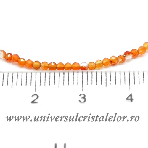 Colier carneol rotund fatetat - 2 mm