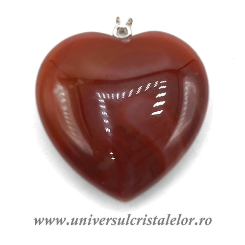 Pandantiv carneol inima unicat c1