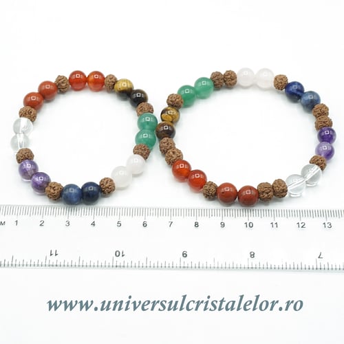 Bratara chakre cu rudraksha rotund - 8 mm