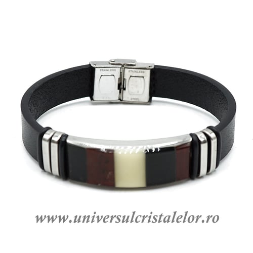 Bratara chihlimbar cu piele naturala