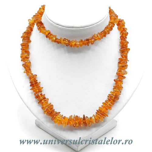 Colier chihlimbar chips-uri lung m3