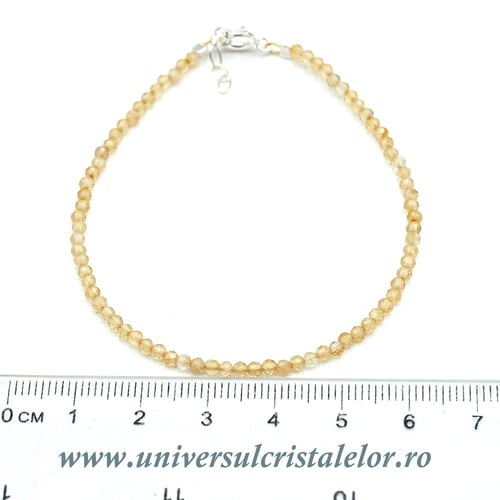 Bratara citrin rotund fatetat - 2,5mm