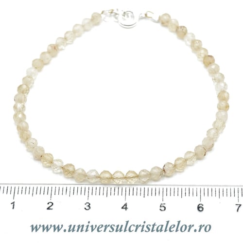 Bratara citrin rotund fatetat - 3,7mm