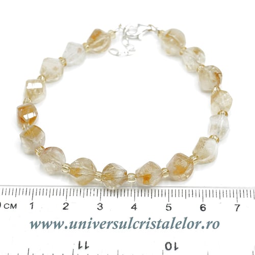 Bratara citrin fatetat - 7 mm