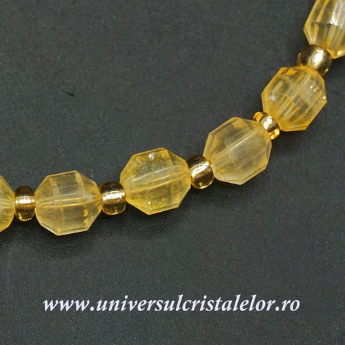 Bratara citrin hexagon fatetat 