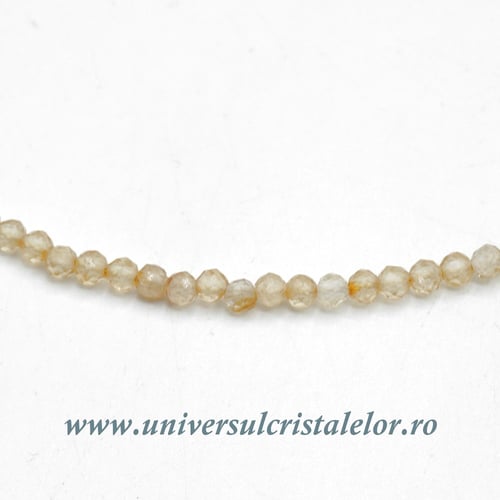 Colier citrin rotund fatetat - 2,5 mm