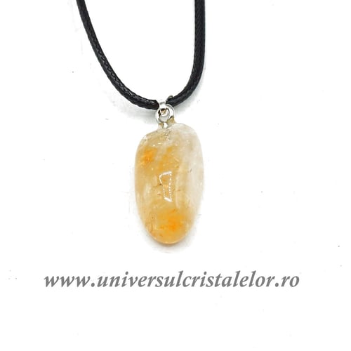 Pandantiv citrin cu snur si cutie