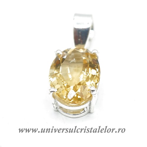 Pandantiv citrin oval fatetat m2