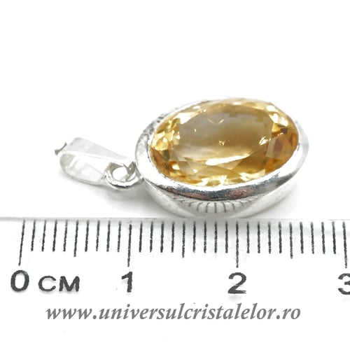 Pandantiv citrin oval fatetat m3