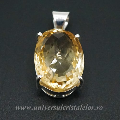Pandantiv oval fatetat citrin