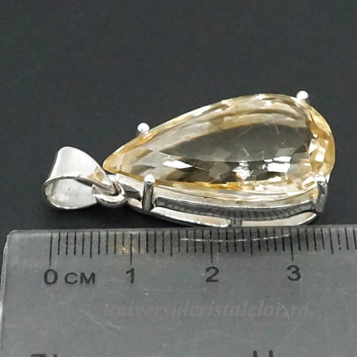 Pandantiv lacrima citrin natural