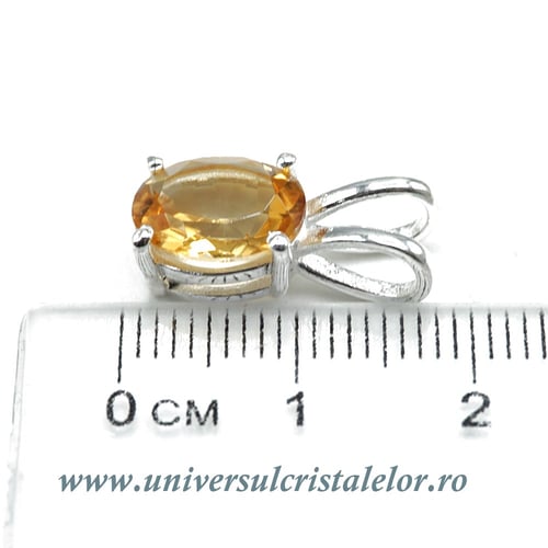 Pandantiv citrin oval fatetat - 8/9mm