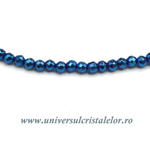 Colier cobalt aura rotund fatetat - 3.2 mm