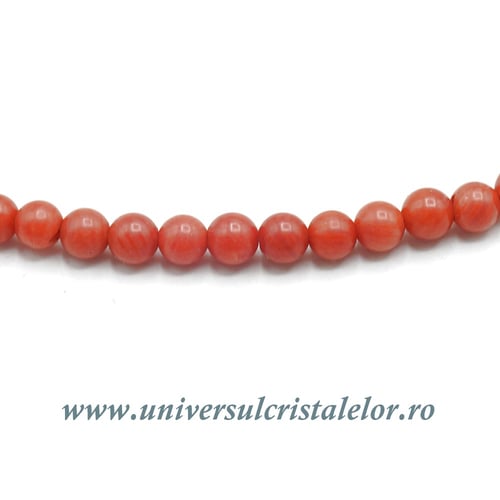 Colier coral rosu rotund - 3,5 mm