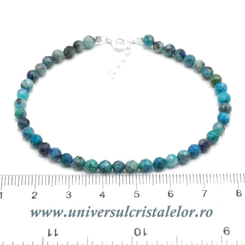 Bratara crisocola rotund fatetat - 4,3mm