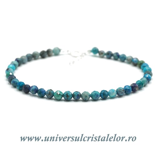 Bratara crisocola rotund fatetat - 4,3mm