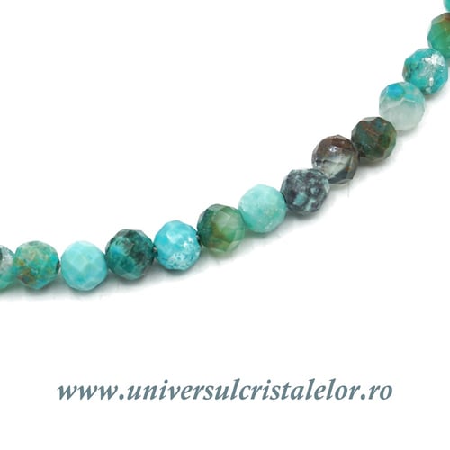 Bratara crisocola rotund fatetat - 3 mm