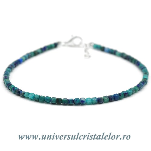 Bratara crisocola cub fatetat - 2,5mm