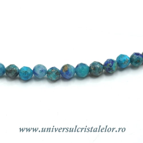 Colier crisocola rotund fatetat - 4,3 mm