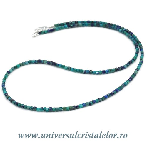 Colier crisocola cub fatetat - 2,5mm