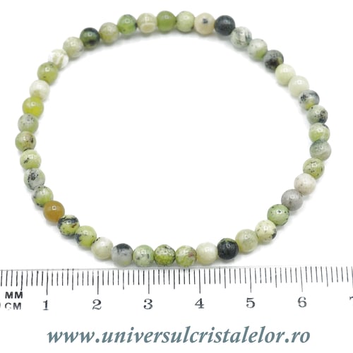 Bratara crisopraz rotund - 4 mm