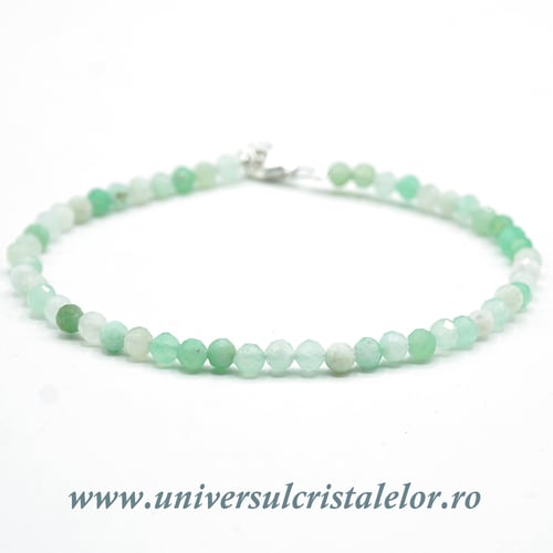 Bratara crisopraz rotund fatetat - 3.5 mm
