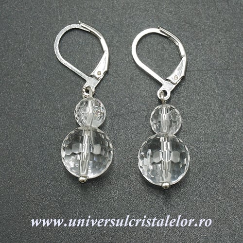 Cercei cristal de stanca rotund fatetat-10mm m03