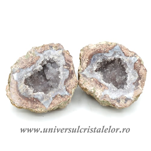 Geoda agat cu cuart pereche unicat m03