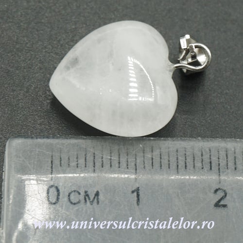 Pandantiv cuart alb inima