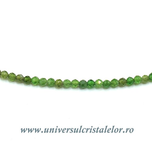 Colier cromdiopsid rotund fatetat - 2,5 mm