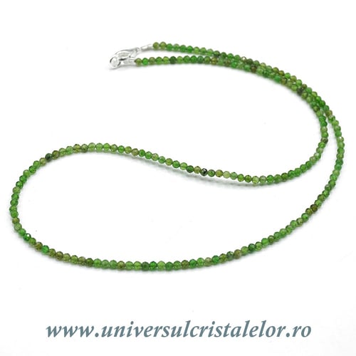 Colier cromdiopsid rotund fatetat - 2,5 mm