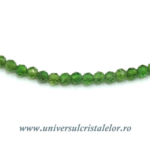Colier cromdiopsid rotund fatetat - 3 mm