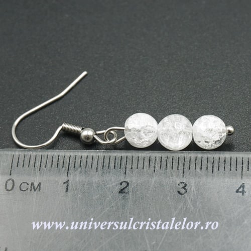 Cercei cuart gheata rotund - 6 mm 