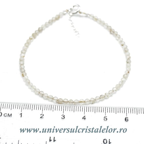 Bratara cuart rutilat rotund fatetat - 2,6 mm