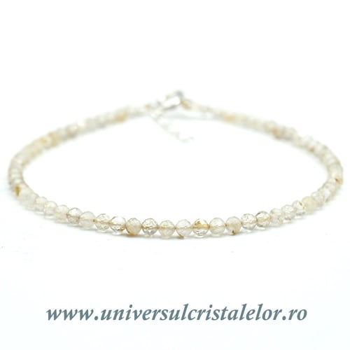 Bratara cuart rutilat rotund fatetat - 2,6 mm