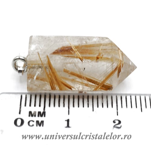 Pandantiv cuart rutilat m3