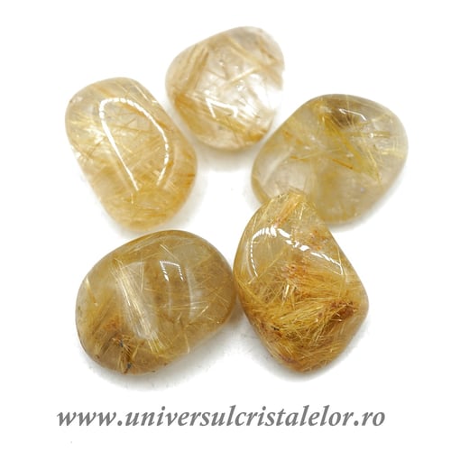 Cuart cu rutil piatra rulata m1