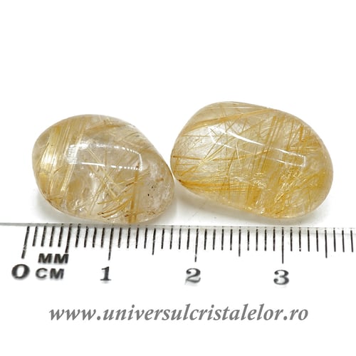 Cuart cu rutil piatra rulata m1