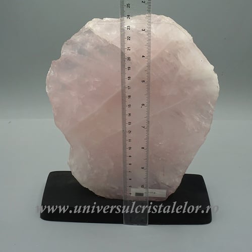 Cuart roz pe suport de lemn